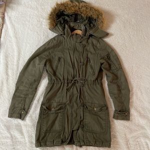 Forever21 olive green parka utility jacket